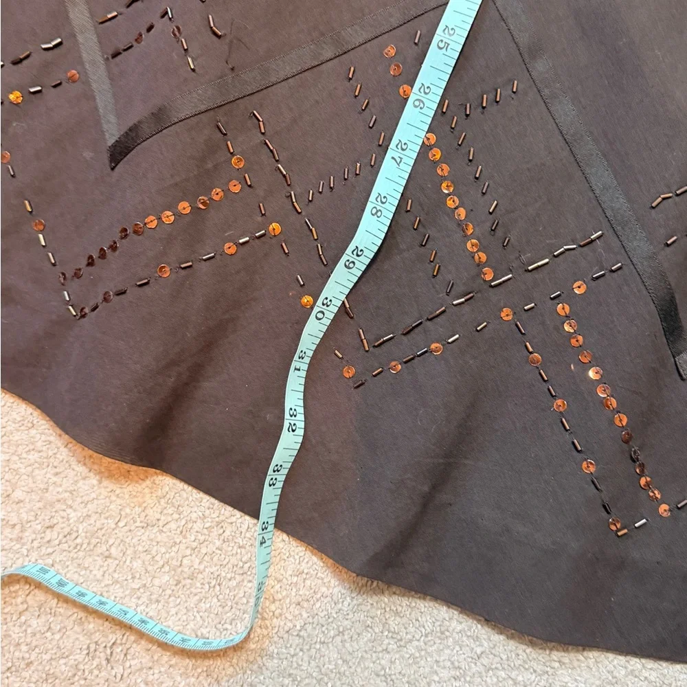 Y2K Ann Taylor LOFT 100% Cotton Strapless A Line Midi Dress with Sequins Size 8 - Picture 4 of 6